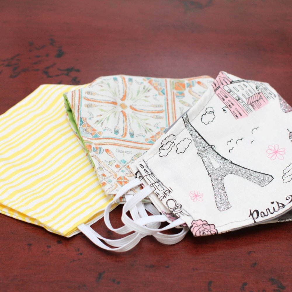 3 Pack 100% doubled cotton masks